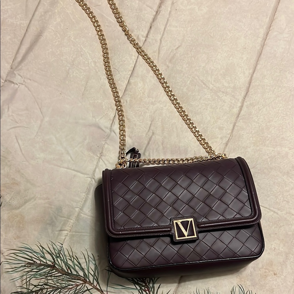Elegant Purple Woven Chain Bag
